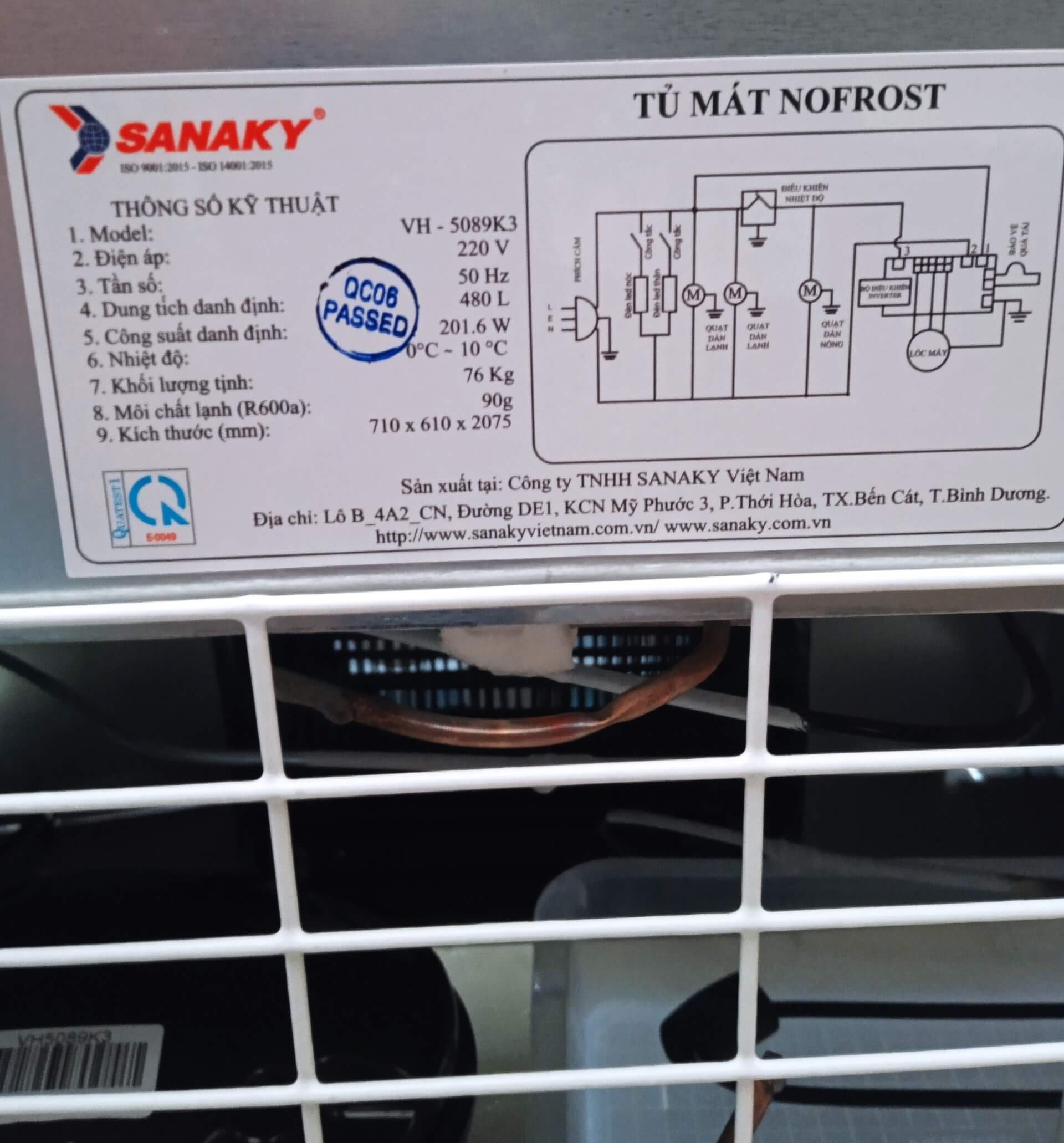 Tủ mát Sanaky VH-5089K3 480L dàn đồng