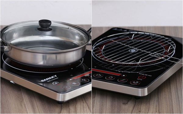 tặng kèm nồi lẩu và vỉ nướng