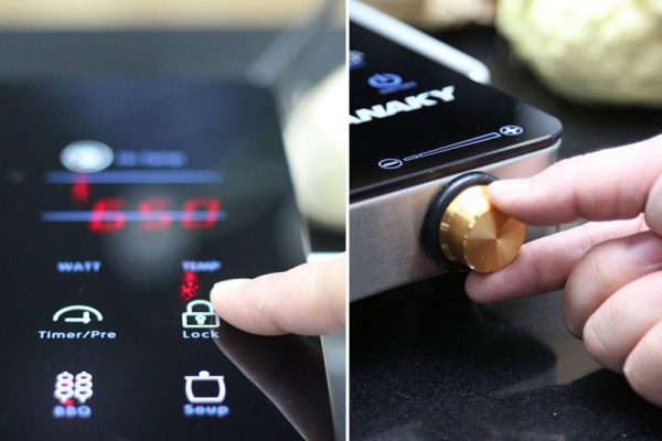 Bảng điều khiển cảm ứng kết hợp núm vặn