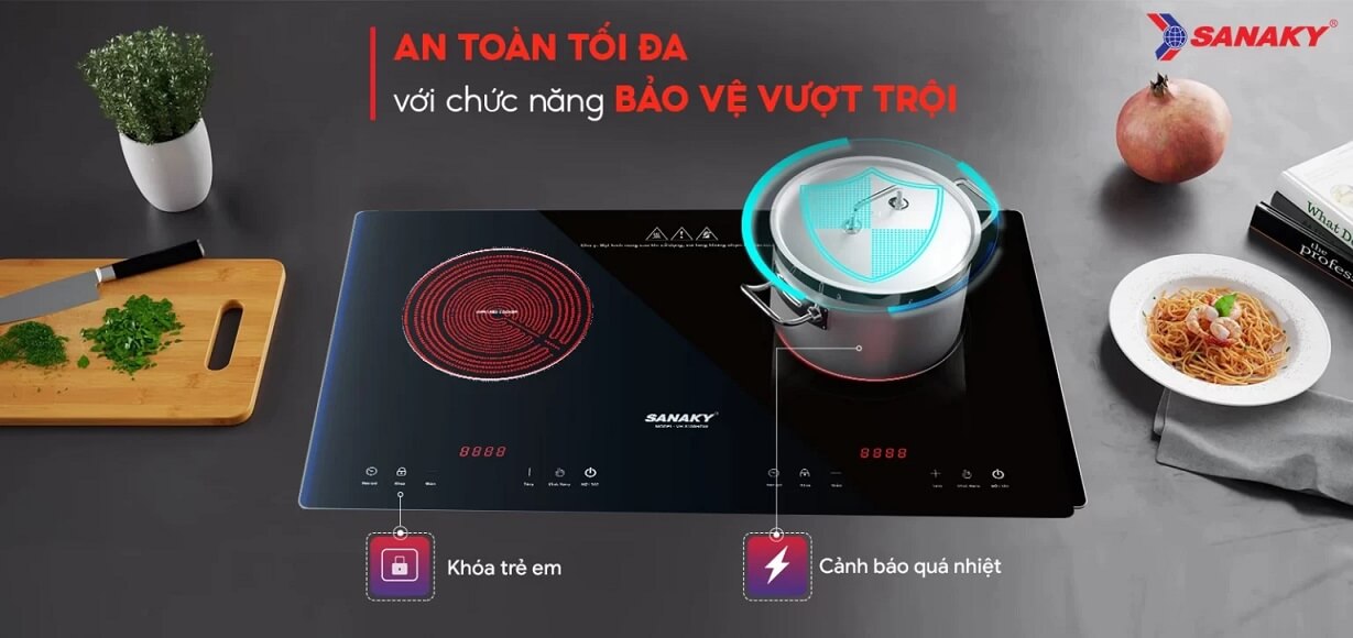 Bếp Hồng Ngoại Đôi Sanaky VH-4100HGW
