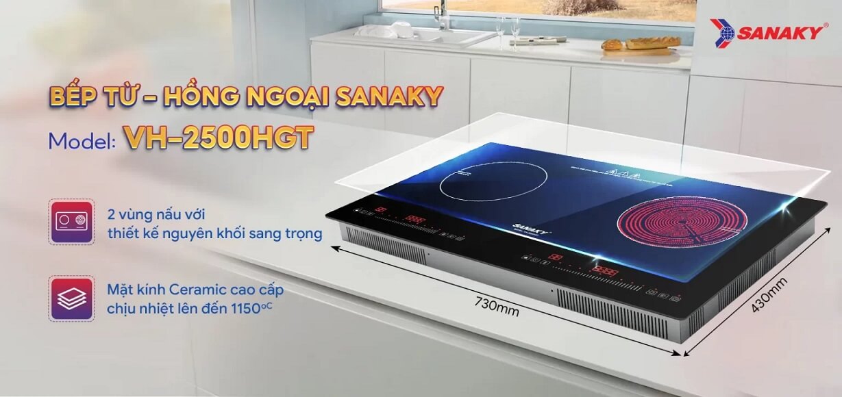 Bếp Từ – Hồng ngoại Sanaky VH-2500HGT