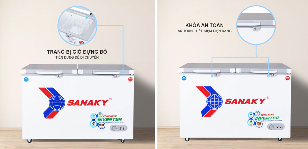 Giỏ đựng đồ tủ đông sanaky VH-4099W4K