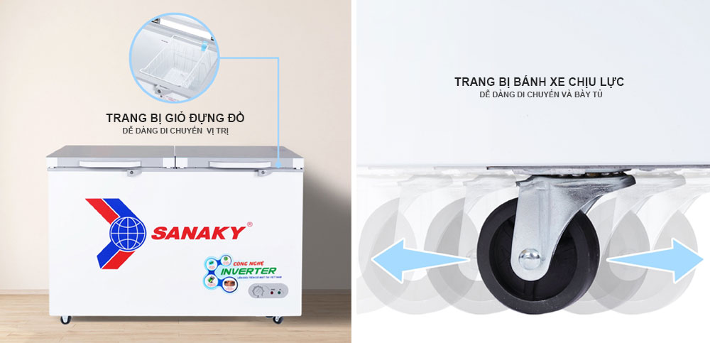 giỏ đựng đồ tủ đông sanaky vh-4099a4k