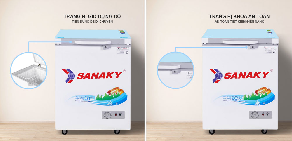 khóa an toàn tủ đông Sanaky vh-1599hykd