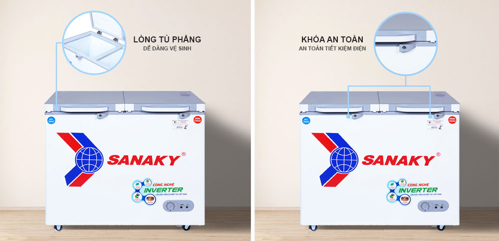 Lòng tủ đông côi phẳng sananky VH-2599W4K