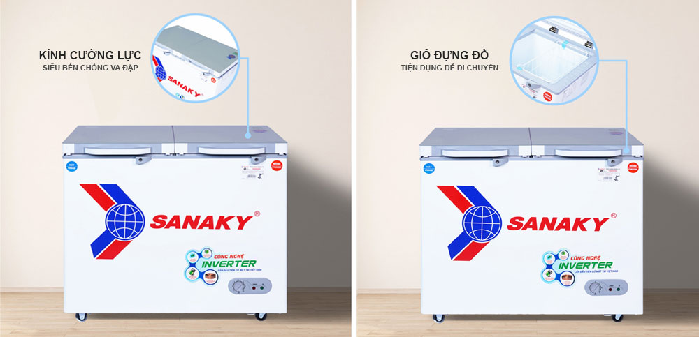 Tủ đông kính cường lực sananky VH-2599W4K