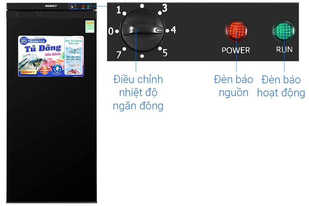 Điều chỉnh nhiệt độ ngăn đông tiện dụng trên tủ đông