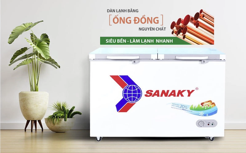 tủ đông sanaky sử dụng dàn đồng VH 2899A2KD