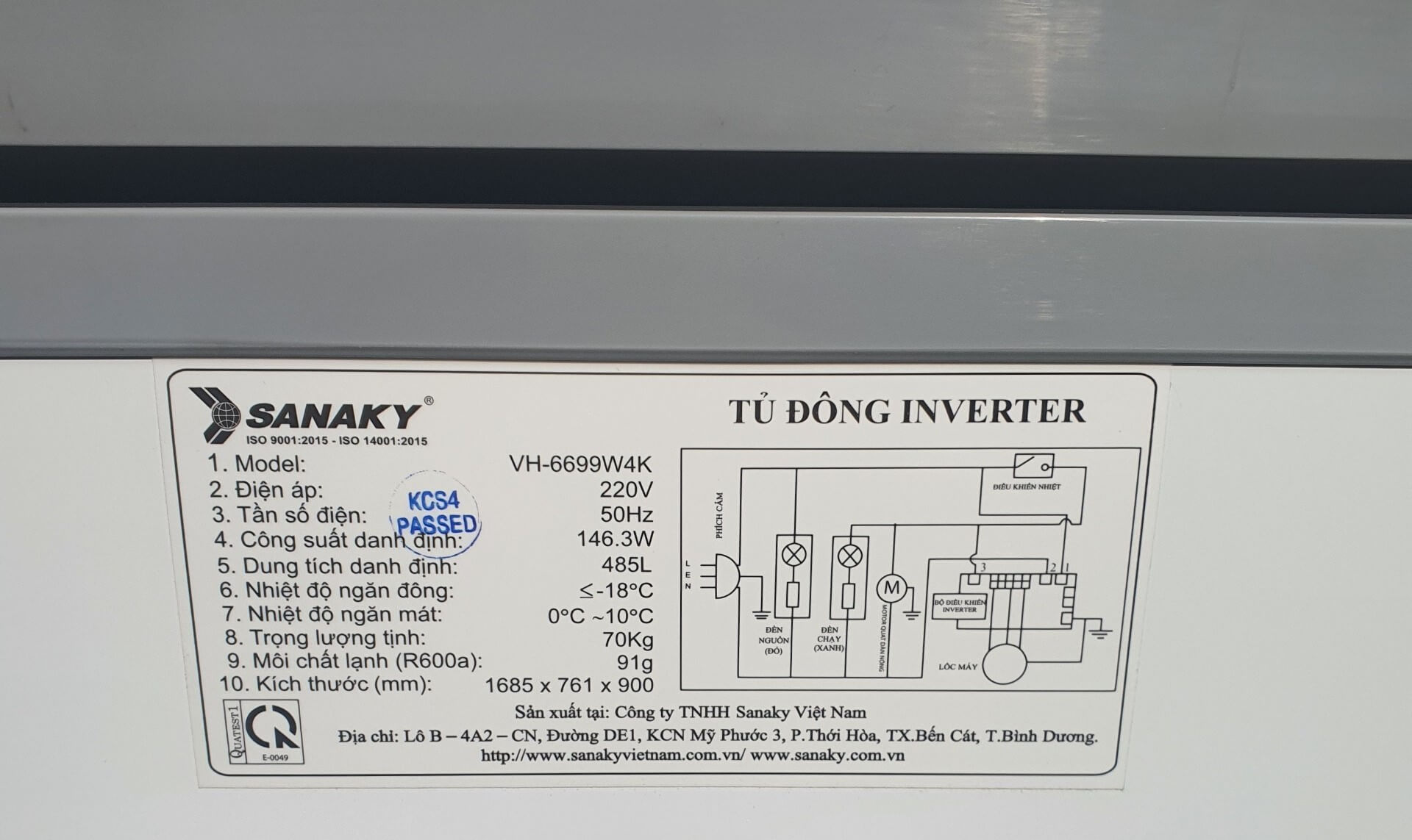 Tủ đông Sanaky VH-6699W4K 660 lít
