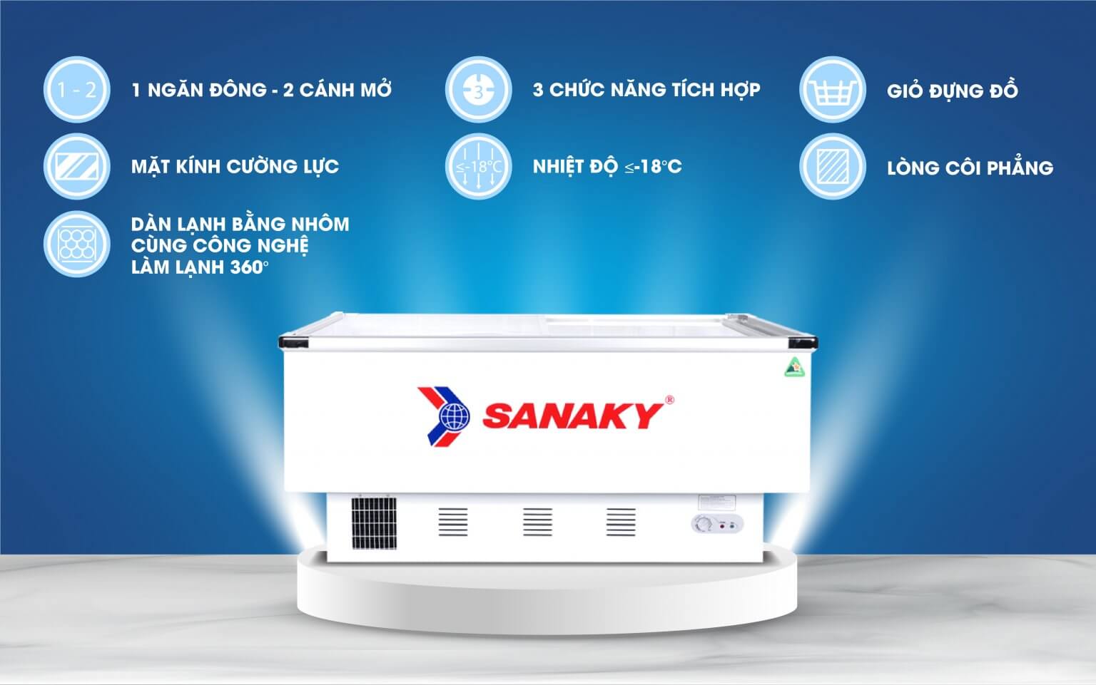 Tủ đông Sanaky VH-999K 516 lít