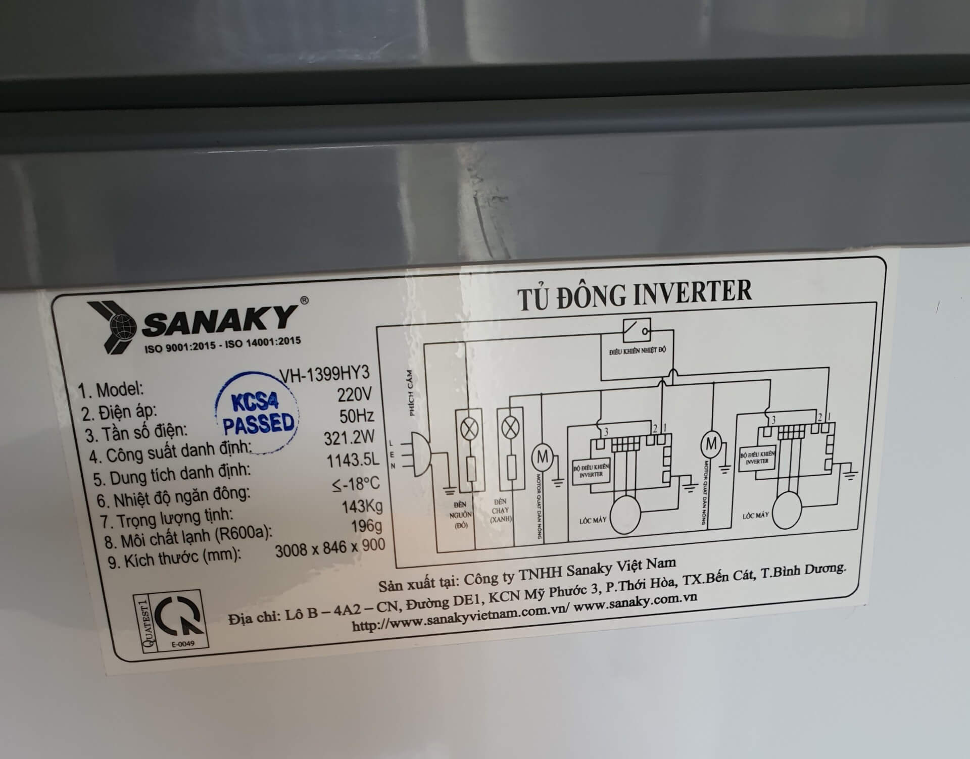 Tủ đông Inverter Sanaky VH-1399HY3 1300 lítTủ đông Inverter Sanaky VH-1399HY3 1300 lít