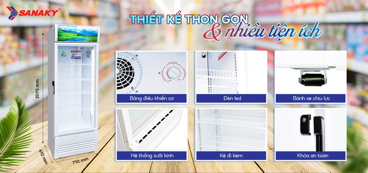 Tiện ích trên tủ mát Sanaky 5099K3